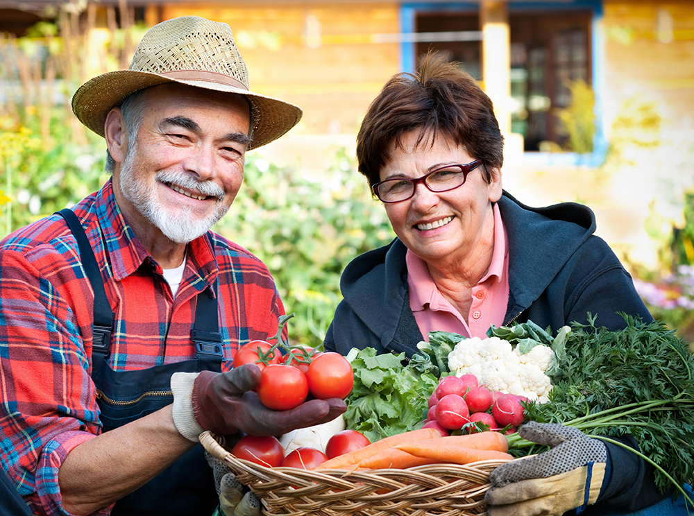 Couple with some organic produce